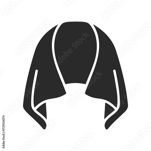 Black judge wig icon vector on white background