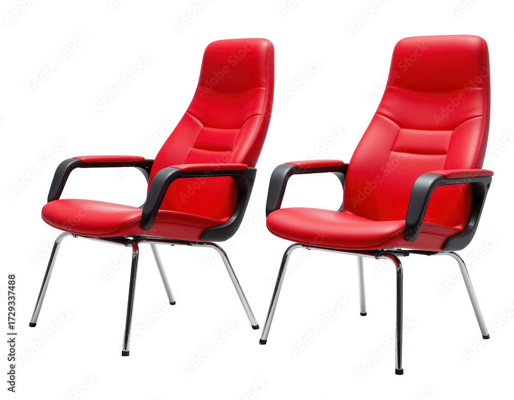 Naklejka premium Stylish Red Chairs for Modern Office or Home Seating Solutions