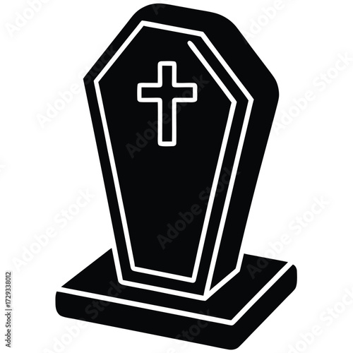 open grave vector icon