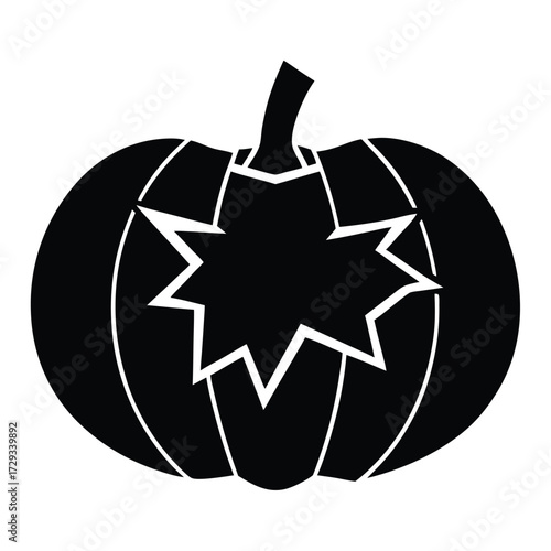 broken pumpkin vector icon