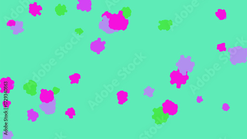 Abstract colorful spots pattern on turquoise background artistic design elements
