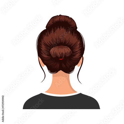 Female Hairstyle Silhouettes Ponytail & Bun Back View