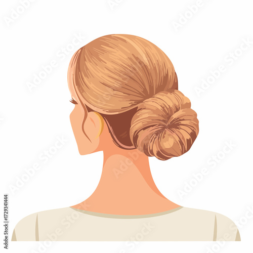 Female Hairstyle Silhouettes Ponytail & Bun Back View
