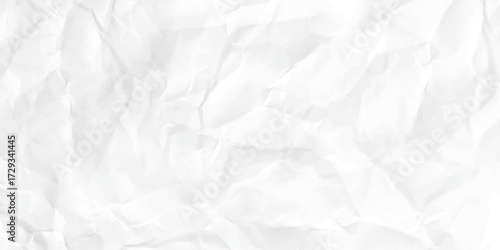 Paper texture Crumpled White. close up white crumpled paper background. Top view.