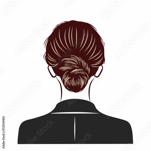 Female Hairstyle Silhouettes Ponytail & Bun Back View