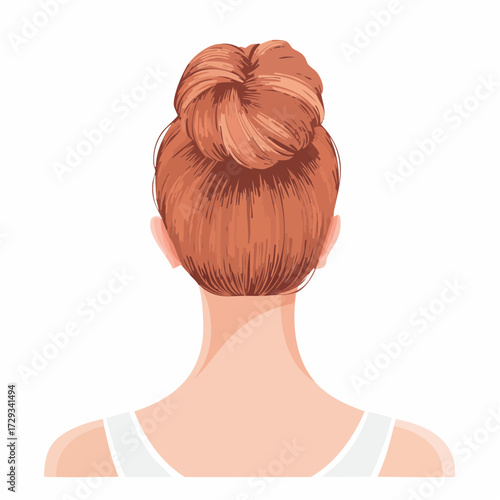 Female Hairstyle Silhouettes Ponytail & Bun Back View