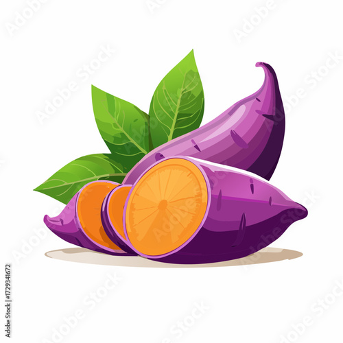 Vibrant Purple Sweet Potatoes: Healthy Vegetable Icon