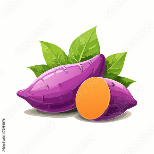 Vibrant Purple Sweet Potatoes: Healthy Vegetable Icon