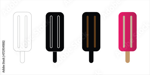 Ice-cream Icon Set. Vector Icon. Illustration .