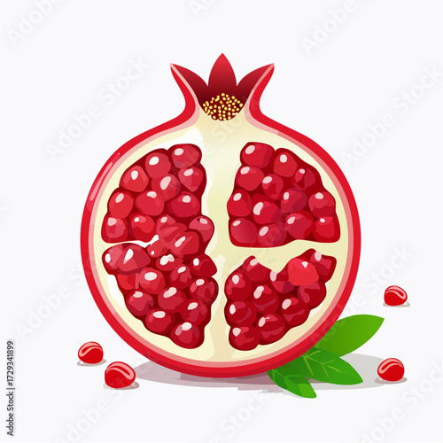 Vibrant Pomegranate Fruit: Ruby Red Seeds Icon