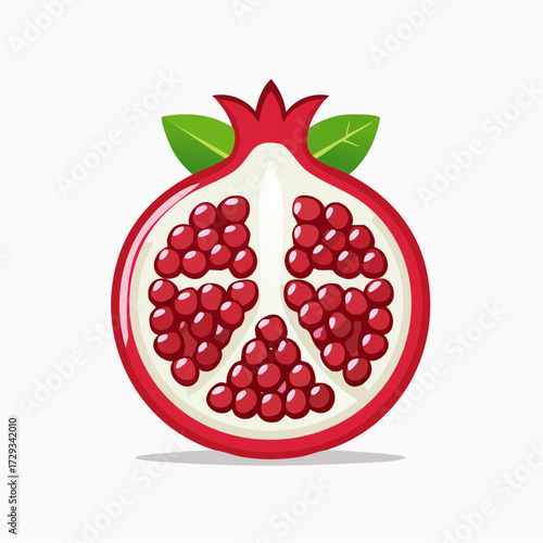 Vibrant Pomegranate Fruit: Ruby Red Seeds Icon
