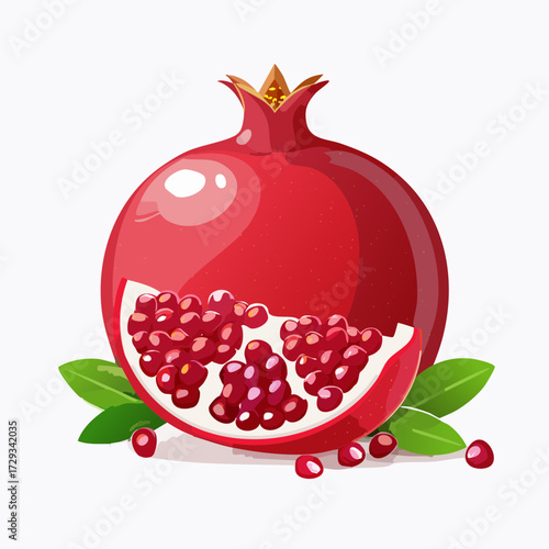 Vibrant Pomegranate Fruit: Ruby Red Seeds Icon