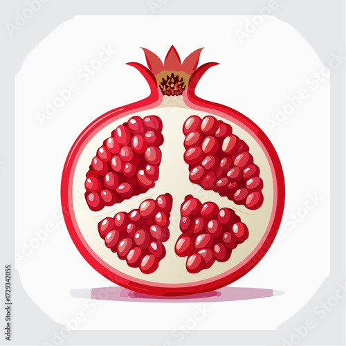Vibrant Pomegranate Fruit: Ruby Red Seeds Icon