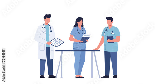 Dedicated medical team collaborating on patient care plans, offering professional healthcare solutions and expert medical advice