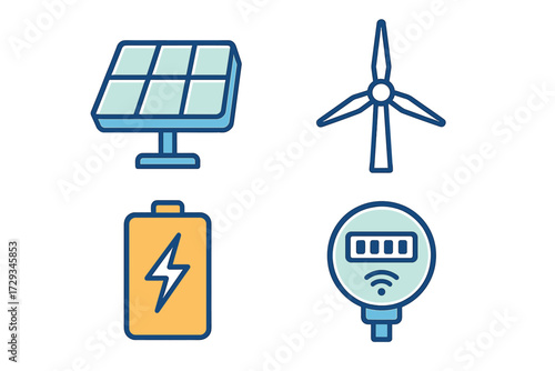 Renewable energy sources, battery storage, and smart meter technology for sustainable power generation and consumption