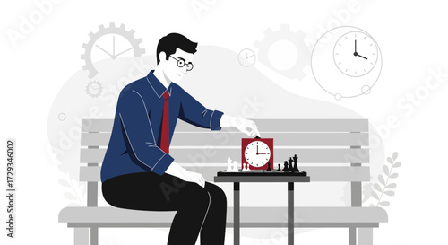 Chess Strategy And Timing: A Thoughtful Illustration Of Game And Time Concept