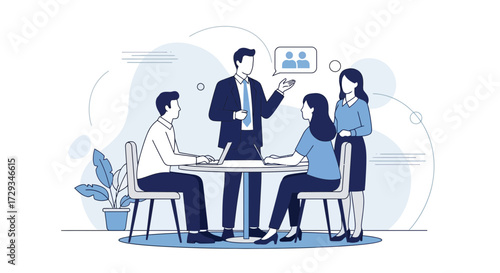 Business Team Meeting: Collaborative Discussion and Strategic Planning for Company Growth