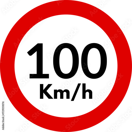 Speed limit 100 kmh sign