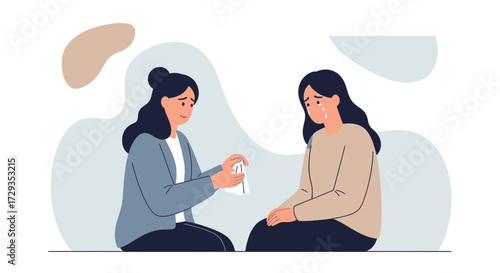 Empathy And Compassion Conveyed Through A Scene Depicting Emotional Support And Comfort