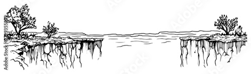 Coastal Sea Cliffs and Calm Horizon Vector