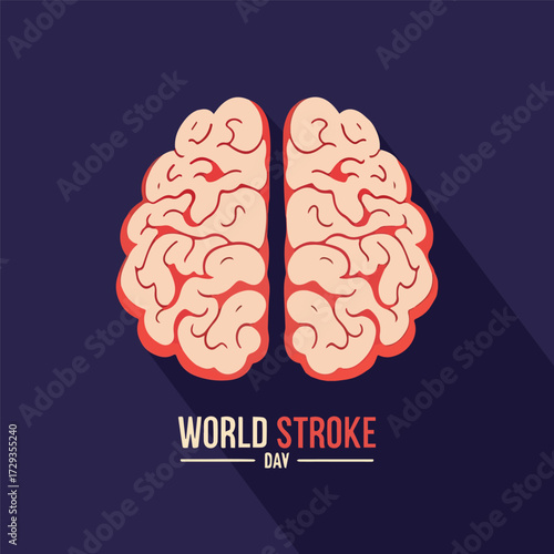 Stroke world day brain, vector art illustration.