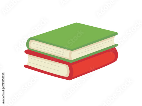 Academic Book Stack Flat Style Vector

