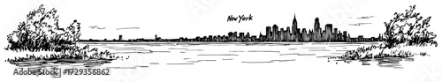 New York Manhattan Skyline from Waterfront