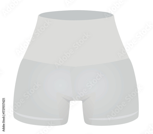 Grey woman sport elastic shorts. vector illustration	