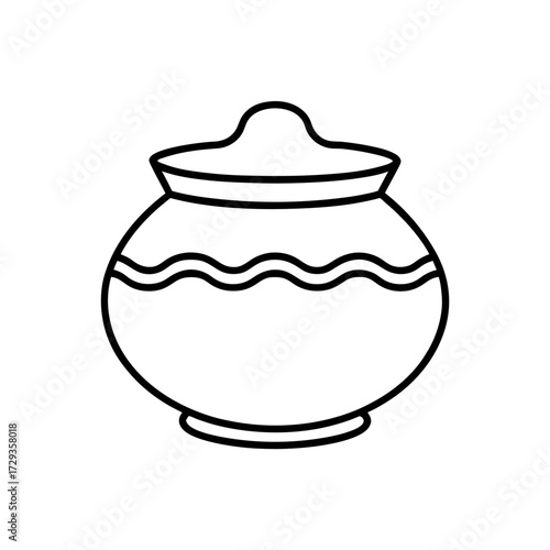Outline of a covered pot icon