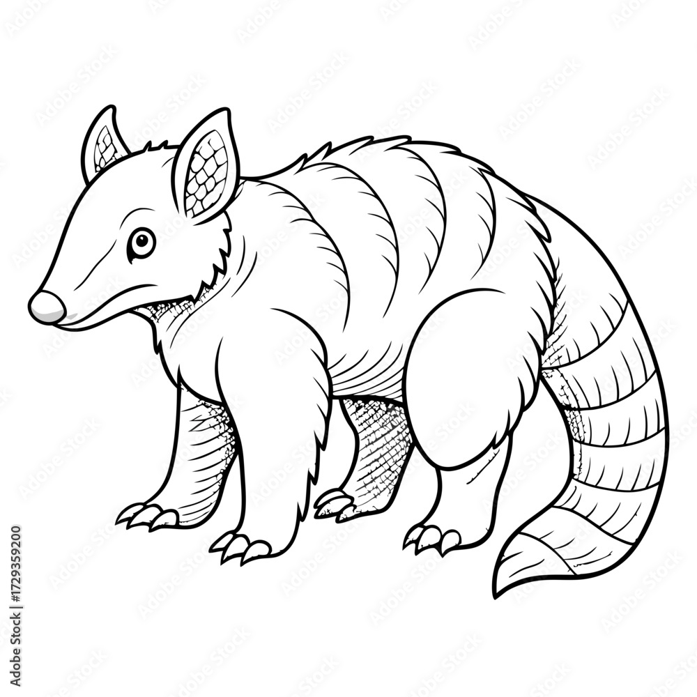 Fototapeta premium Detailed Line Art Illustration of an Animal Character