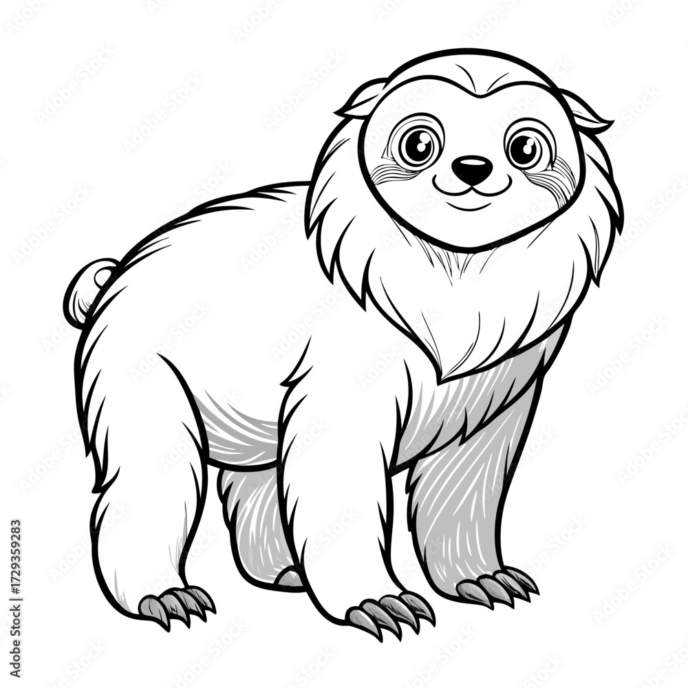 Fototapeta premium Cute cartoon white bear character illustration for design element