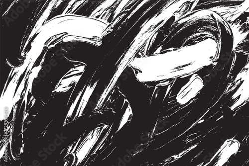 Swirling Black and White Abstract Thick Paint Stroke Background

