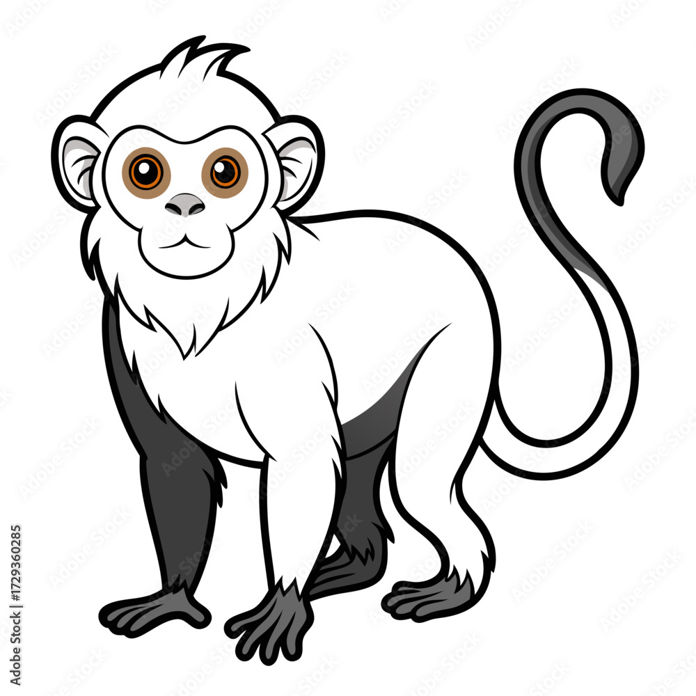 Fototapeta premium Cartoon monkey character illustration in a playful style