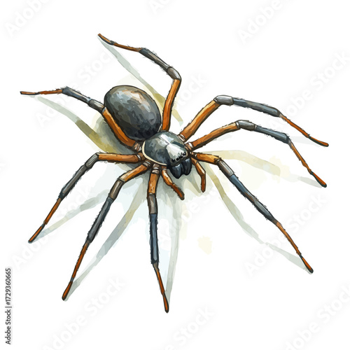 watercolor of Whip Spider, vector, isolated on a white background.