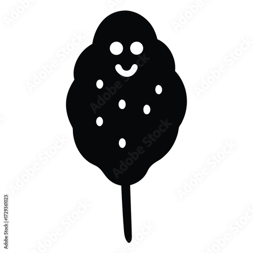 cotton candy ghost shape vector icon