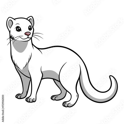 Cartoon stoat character illustration in a bright, cheerful style