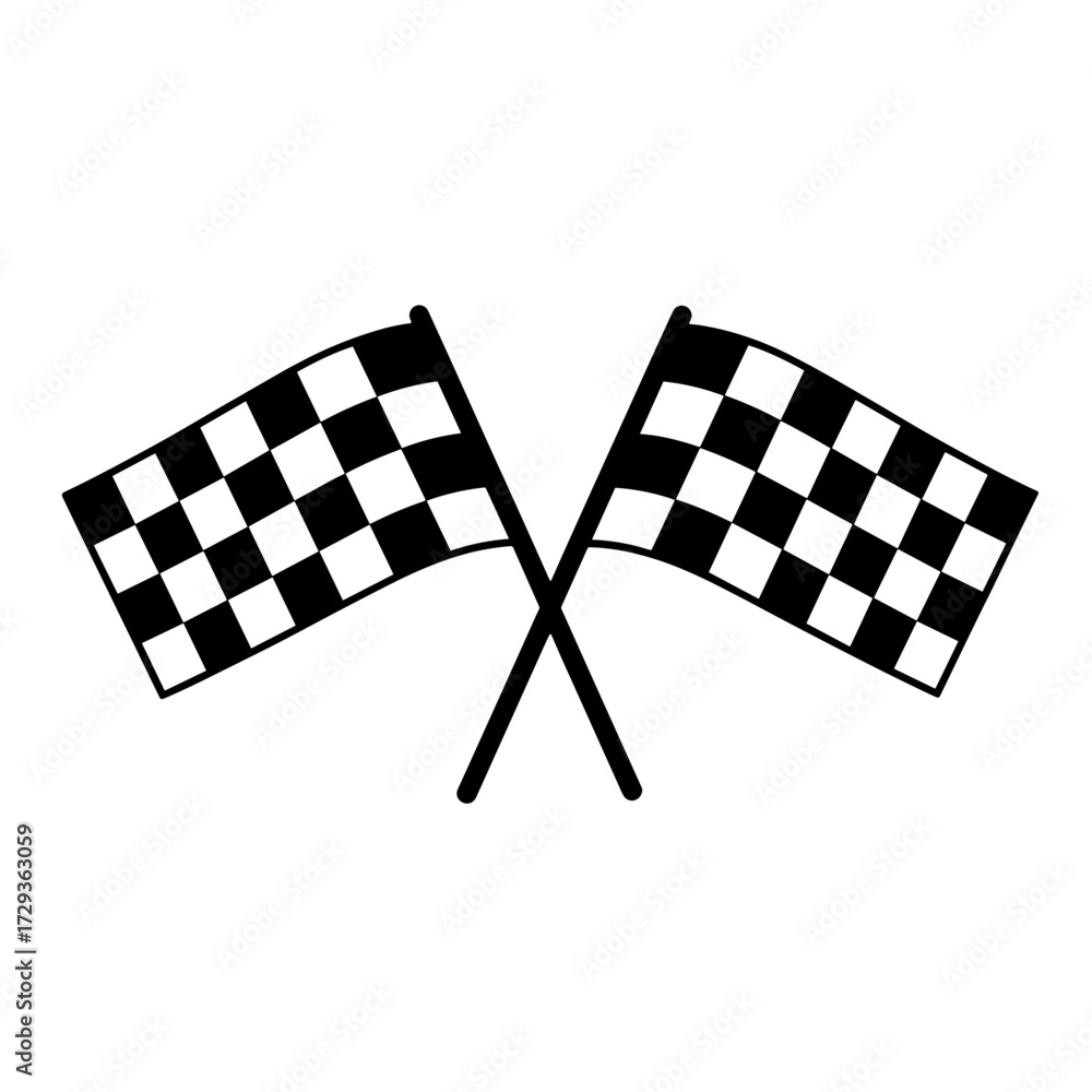 Fototapeta premium checkered flags, racing flags, crossed flags, race flag symbol, motorsport flag, finish line flag, racing icon, auto racing flag, speed flag, drag racing flag, car racing flag, competition flag, race