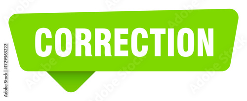 correction green sign isolated on transpatent background. correction sticker