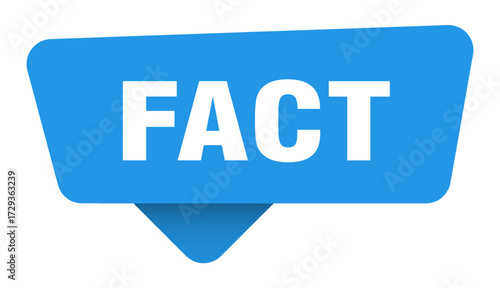 fact sticker. fact blue sign isolated on transpatent background