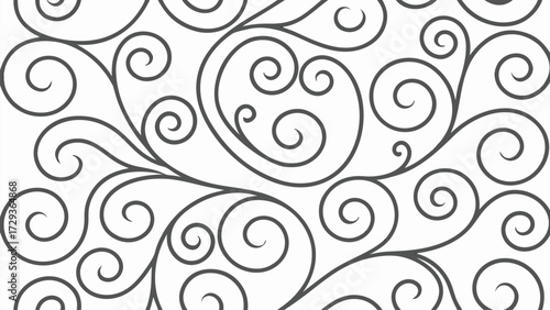 Abstract doodle swirls and curves forming organic chaotic texture pattern