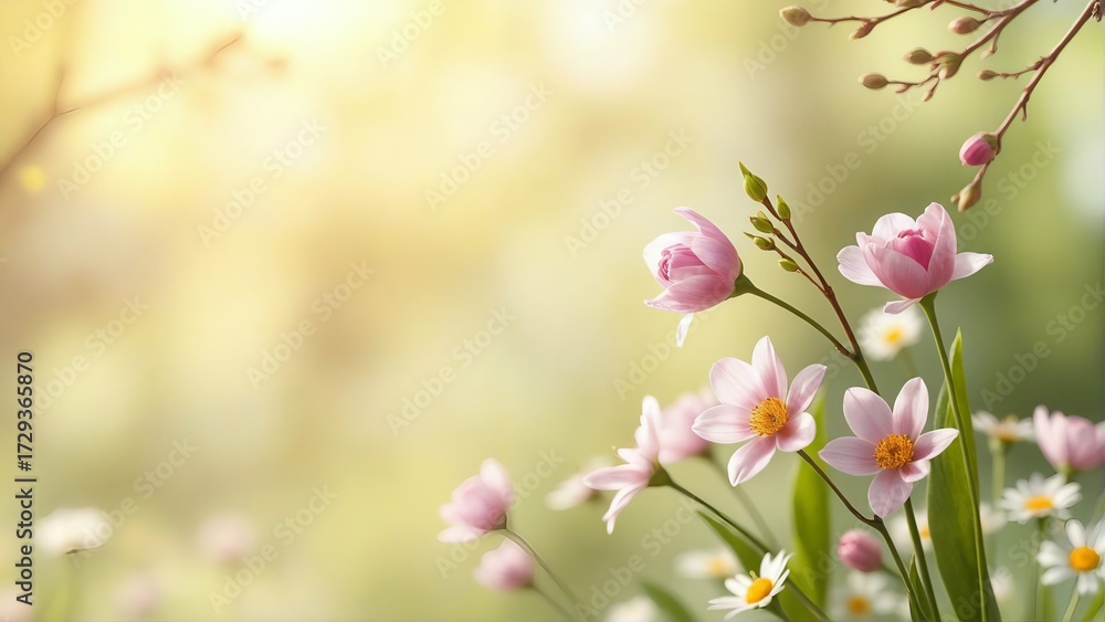 Obraz premium pink flowers in the garden