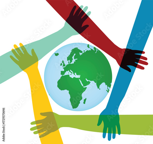 Hand hold world globe. vector