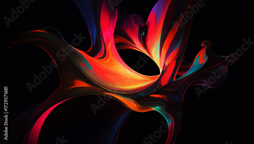 赤い花の肖像　AI生成素材