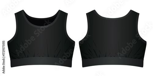 Black women crop top. vector illustration	