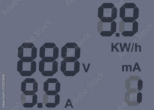 Electricity counter display. vector illustration	
