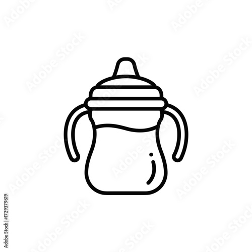 Baby sippy cup with handles for toddlers filled with water  