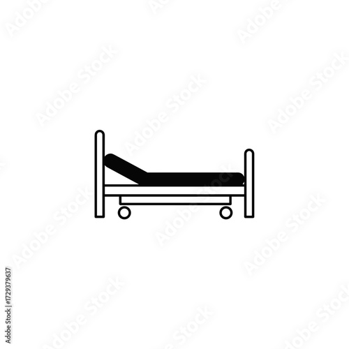Simple bed with wheels and black mattress in minimalist design  