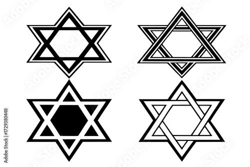 Explore jewish star of david designs vector art images for hebrew symbols and religious icon illustrations silhouette