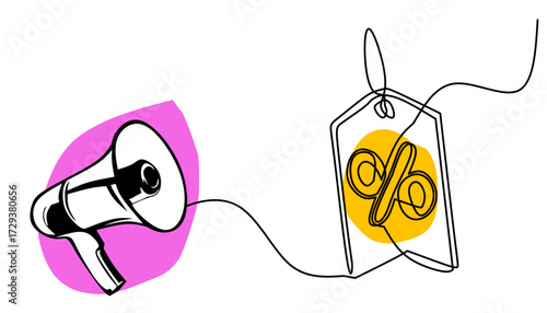 Percent Doodle suitable for discount sale Offer Illustration