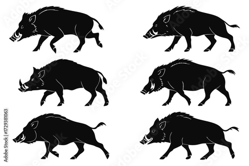 Discover wild boar vector art illustrations and graphics download for your creative design projects today silhouette
